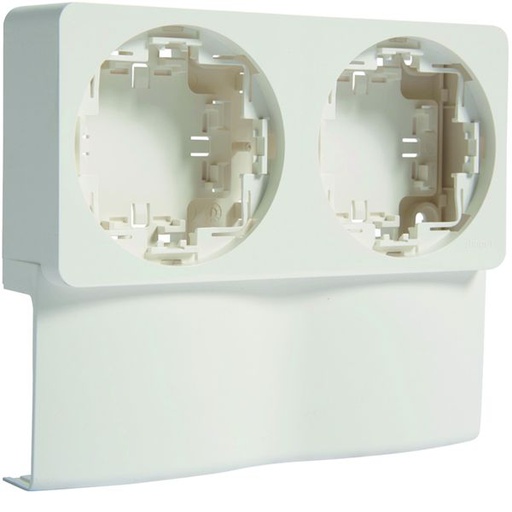 [HAG-ATA205929016] Support double appareillage sallie ateha pour moulure Ateha 20x50mm Blanc pure ATA205929016