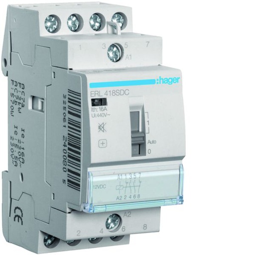 [HAG-ERL418SDC] Relais de commande 16A, 2F+2O, 8/12V ERL418SDC