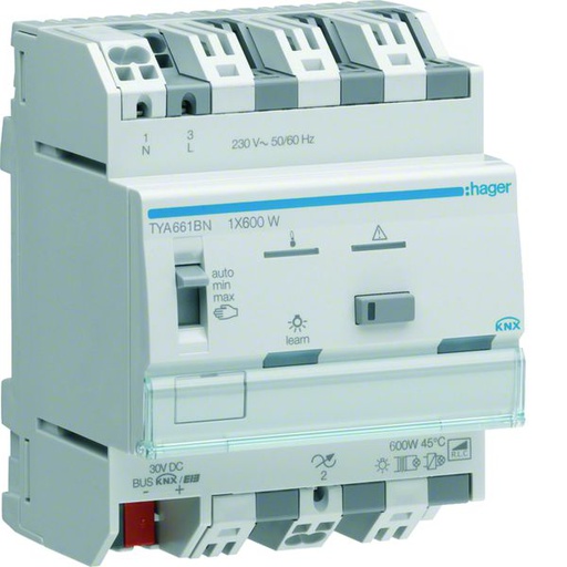 [HAG-TYA661BN] Module KNX 1 sortie variation éclairage 600W / voie, EASY / ETS TYA661BN