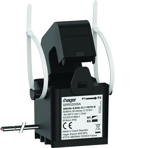 [HAG-SRR02005A] Transformateur de Courant Ouvrant SC1 18mm 200/5A 0.6VA Classe 1 SRR02005A
