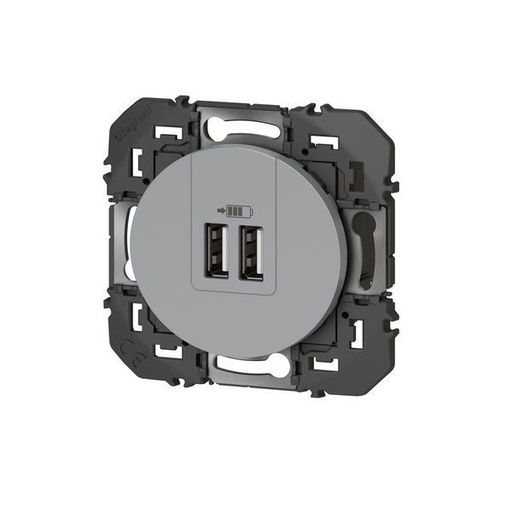 [LEG095257] Double Chargeur Usb Typea Dooxie 3A Finition Alu Blister legrand 095257