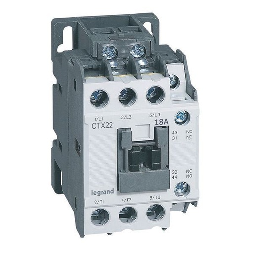 [LEG416108] Ctx Contacteur 3P 18A 1No1Nc 380V Ac Bornes A Vis T2 legrand 416108