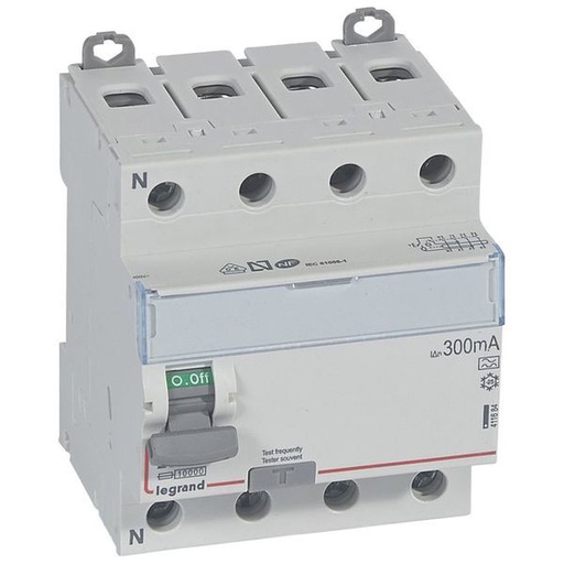 [LEG411684] Dx3 Inter Differentiel 4P 25A A 300Ma N Gauche legrand 411684
