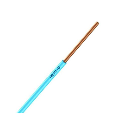 [CAB-100B] Fil électrique H07VU 1.5 rigide bleu - couronne de 100m