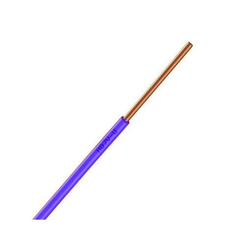 [CAB-100V] Fil électrique H07VU 1.5 rigide violet - couronne de 100m
