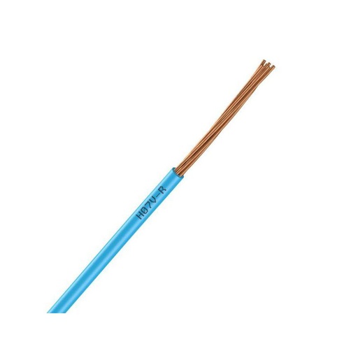 [CAB-103B] Fil électrique H07VR 6 mm2 rigide bleu - couronne de 100m