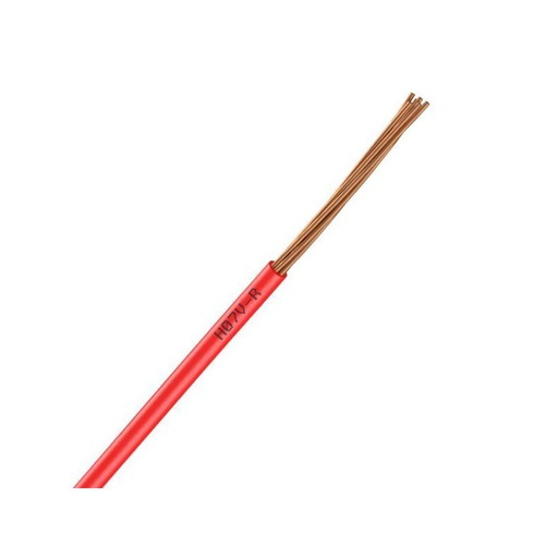 [CAB-103R] Fil électrique H07VR 6 mm2 rigide rouge - couronne de 100m