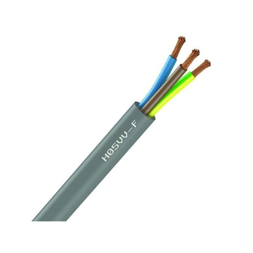 [CAB-11361] Câble électrique souple H05VV-F gris 3G4 mm² - couronne de 50m