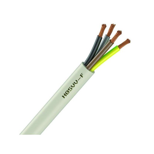 [CAB-1139] Câble électrique souple H05VV-F blanc 4G0.75 mm² - couronne de 50m