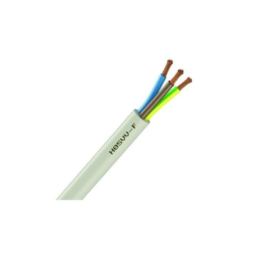 [CAB-1142] Câble électrique souple H05VV-F blanc 3G1 mm² - couronne de 50m