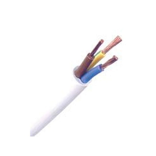 [CAB-1149] Câble électrique souple H05VV-F blanc 2x2.5 mm² - couronne de 50m