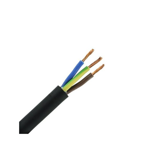 [CAB-1161] Câble électrique souple H05VV-F noir 3G1 - couronne de 100m