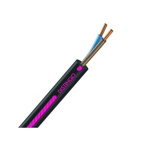 [CAB-1501] Câble électrique U-1000 R2V 2x1.5 mm2 cuivre rigide noir - couronne de 50m