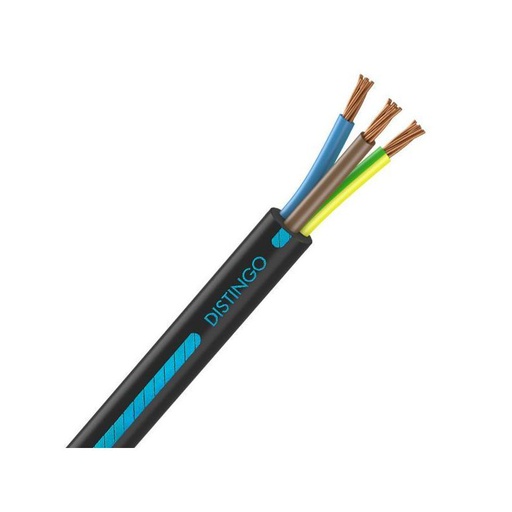 [CAB-1525] Câble électrique U-1000 R2V 3G6 mm2 cuivre rigide noir - couronne de 50m