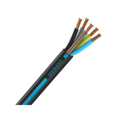 [CAB-1528] Câble électrique U-1000 R2V 5G6 mm2 cuivre rigide noir - couronne de 50m