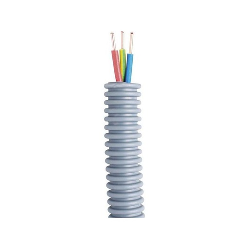 [ICT25BRT] Gaine préfilée électique 3G2.5 BLEU-RO-VJ Ø20 - couronne de 100m