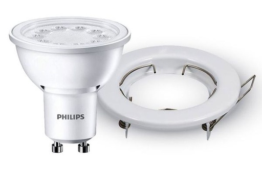 [HCE1-230K3] Kit Spot fixe blanc douille GU10 5W PHILIPS 830