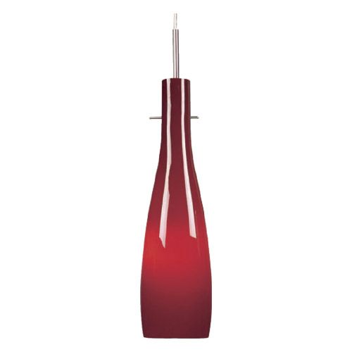 [NOR1881-07] Suspension câble E27 60W 230V chromé verre rouge IP20 CL2 