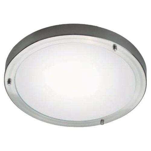 [NOR2523] Plafonnier IP44 2x25W G9 230V acier brossé et verre