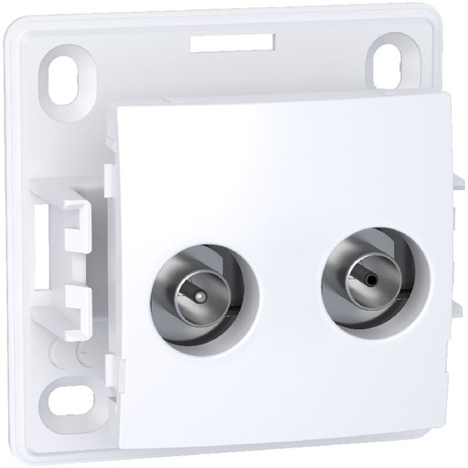 [SCHALB61317P] Alréa, Prise TV FM VR sur FM, blanc polaire ALB61317P