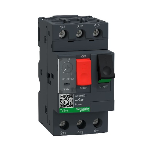 [SCHGV2ME01] TeSys GV2ME - disj. moteur - 0,1..0,16A - 3P 3d - GV2ME01