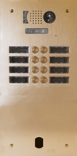 [URMV83/208CH] Plaq Video Alu 2R 8 Bp 2Voice Champagne Urmet V83/208CH