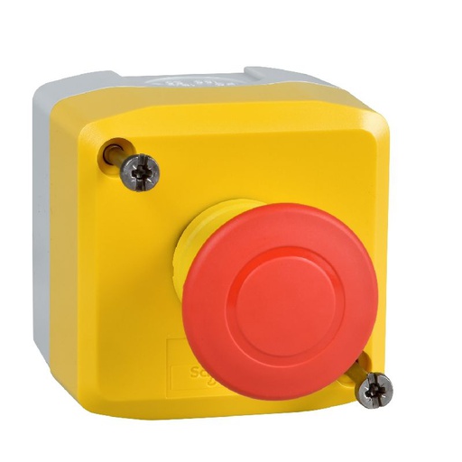 [SCHXALK198] Harmony boite jaune - 1 arrêt d'urgence rouge Ø40 XALK198