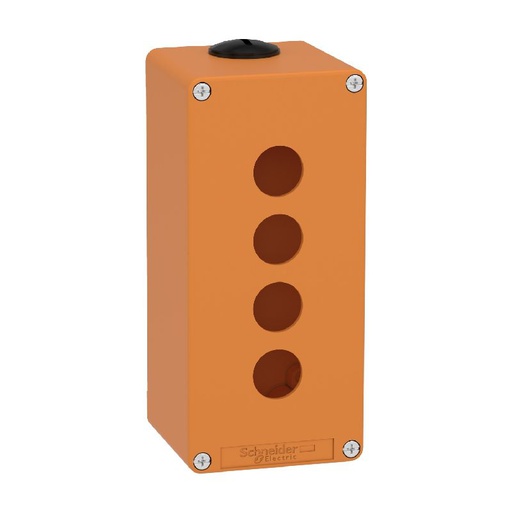 [SCHXAPO3504] Boite métal vide orange - M25 x2 - 4 trous 22 mm - XAPO3504