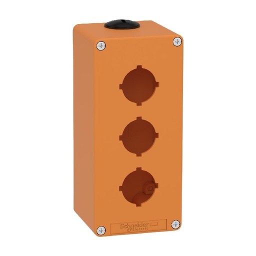 [SCHXAPO3603] Boite métal vide orange - M25 x2 - 3 trous 30 mm - XAPO3603