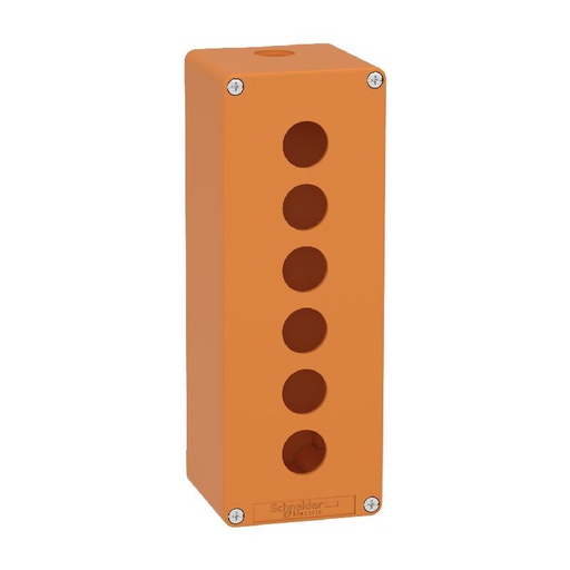 [SCHXAPO4506] Boite métal vide orange - M25 x1 - 6 trous 22 mm - XAPO4506